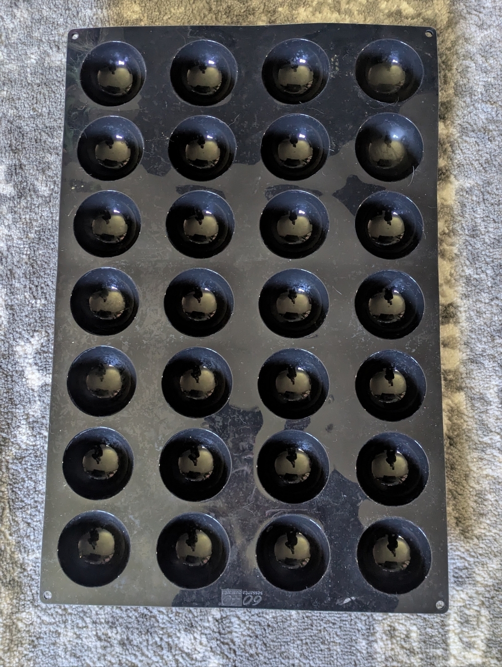 Black Hot Cocoa Bomb Half-Sphere Silicone Mold Tray